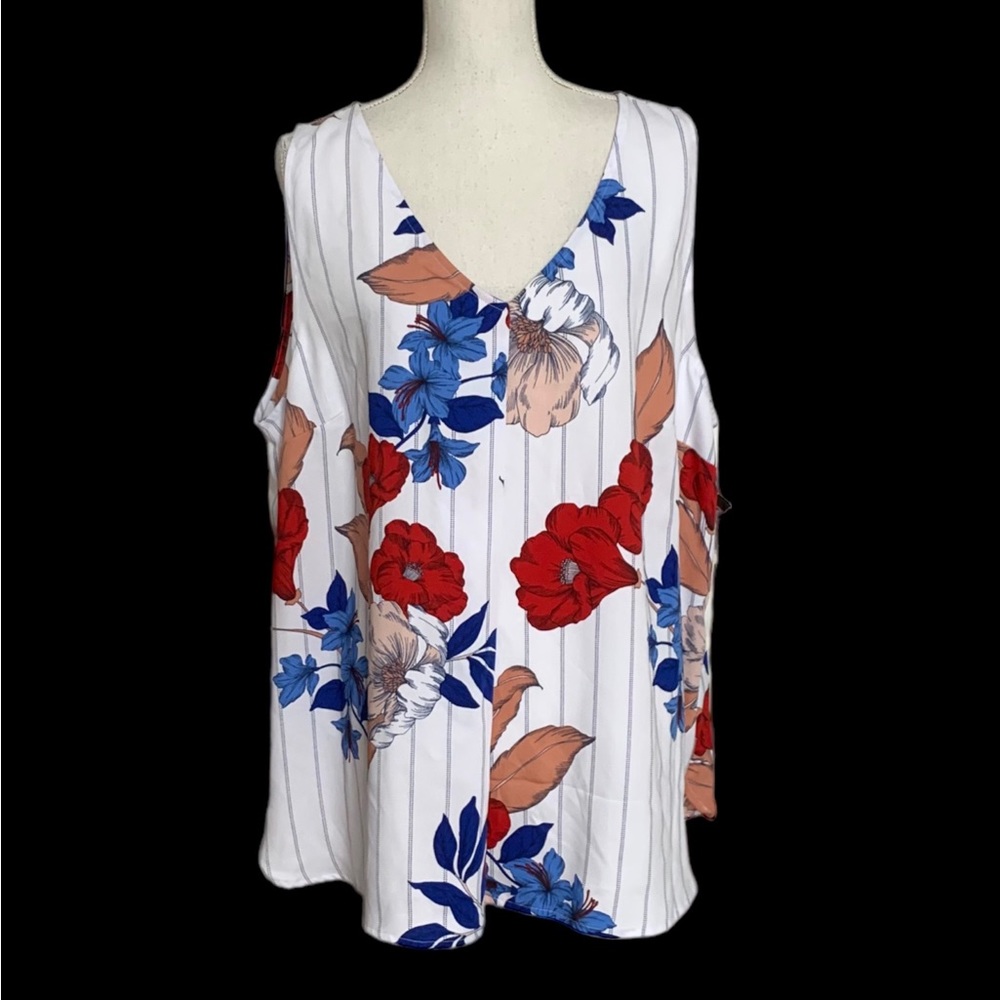NWT   LIZ CLAIBORNE CAREER       SLEEVELESS FLORAL PRINT TOP   2X PLUS